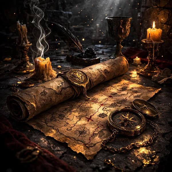 Schriftrolle und Kompass — Keine Raids vorhanden