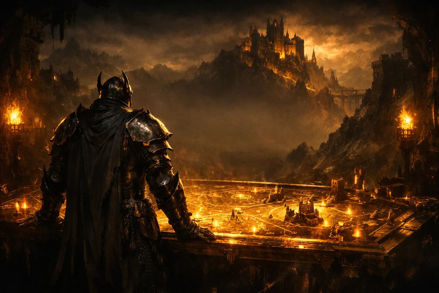 Fantasy-Ritter an einer strategischen Karte – GuildScout Gildenmanagement